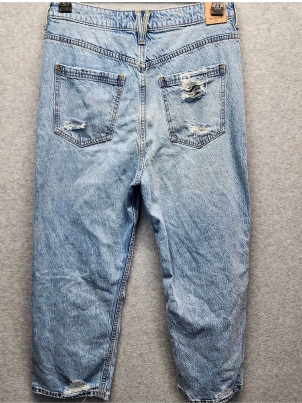 Free People '90s Ripped High Waist Crop Boyfriend Jeans